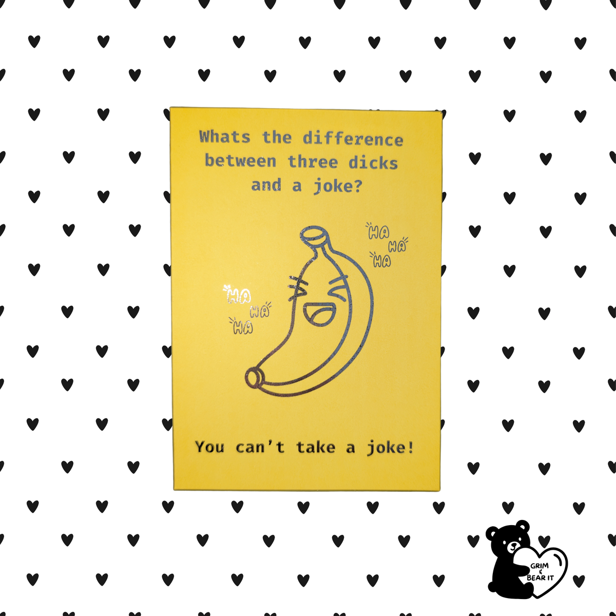 What's The Difference Silver Metallic Foil Card | Rude Funny Sarcastic Banana Card