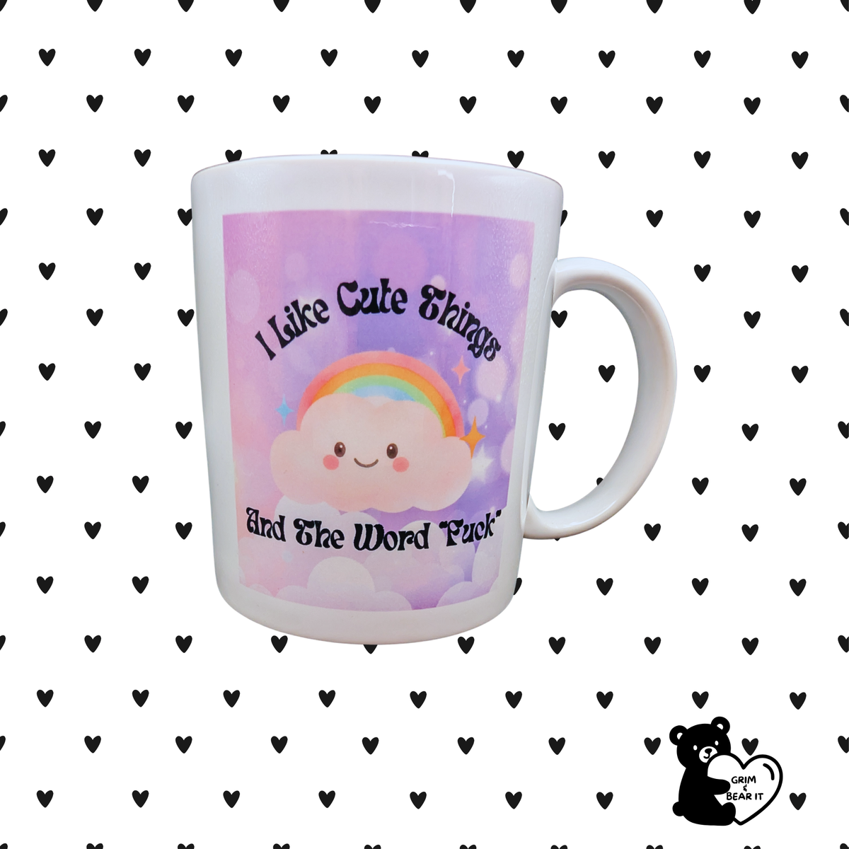 I Like Cute Things Ceramic Mug | Kawaii Sweary Coffee Cup