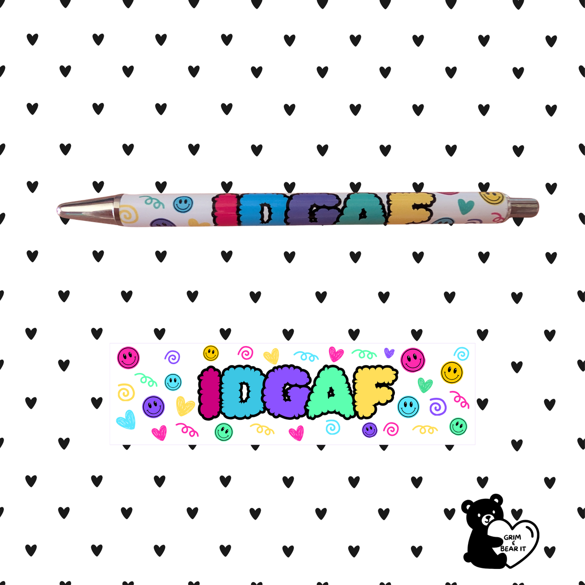 IDGAF Doodles Sublimation Pen | Rude Sarcastic Ballpoint Pen